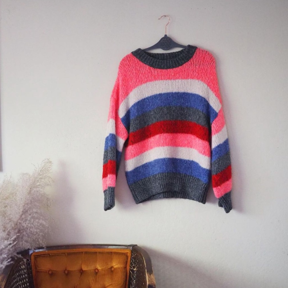 Zara: COZY STRIPED chunky sweater